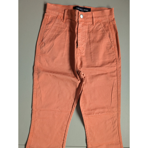NWD Veronica Beard CARSON Ankle Flare W Slant Pockets Sz 26 Dark Coral #4D459 - Picture 2 of 9